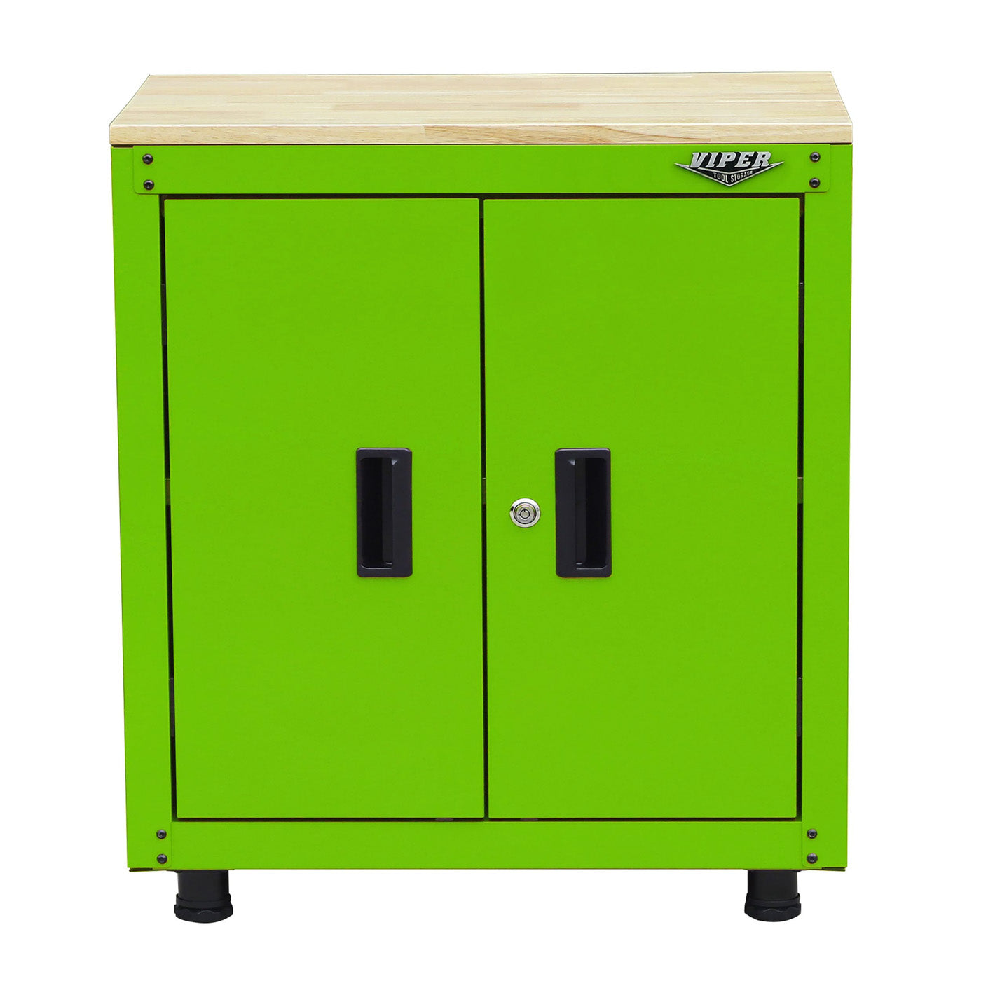 28-Inch 2-Door Steel Base Cabinet with Butcher Block Top | Viper
