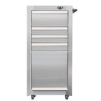 16-Inch 4-Drawer Rolling Salon Cart with Bulk Storage, 304 Stainless Steel