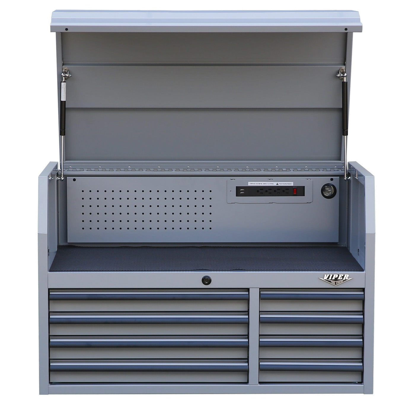 41-Inch 8-Drawer Steel Top Chest with Power Strip | Viper Tool Storage