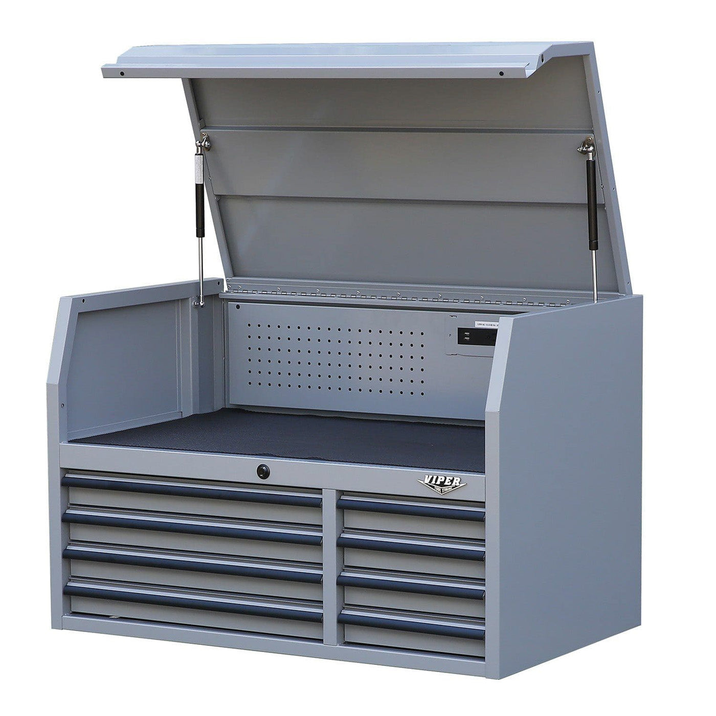 41-Inch 8-Drawer Steel Top Chest with Power Strip | Viper Tool Storage