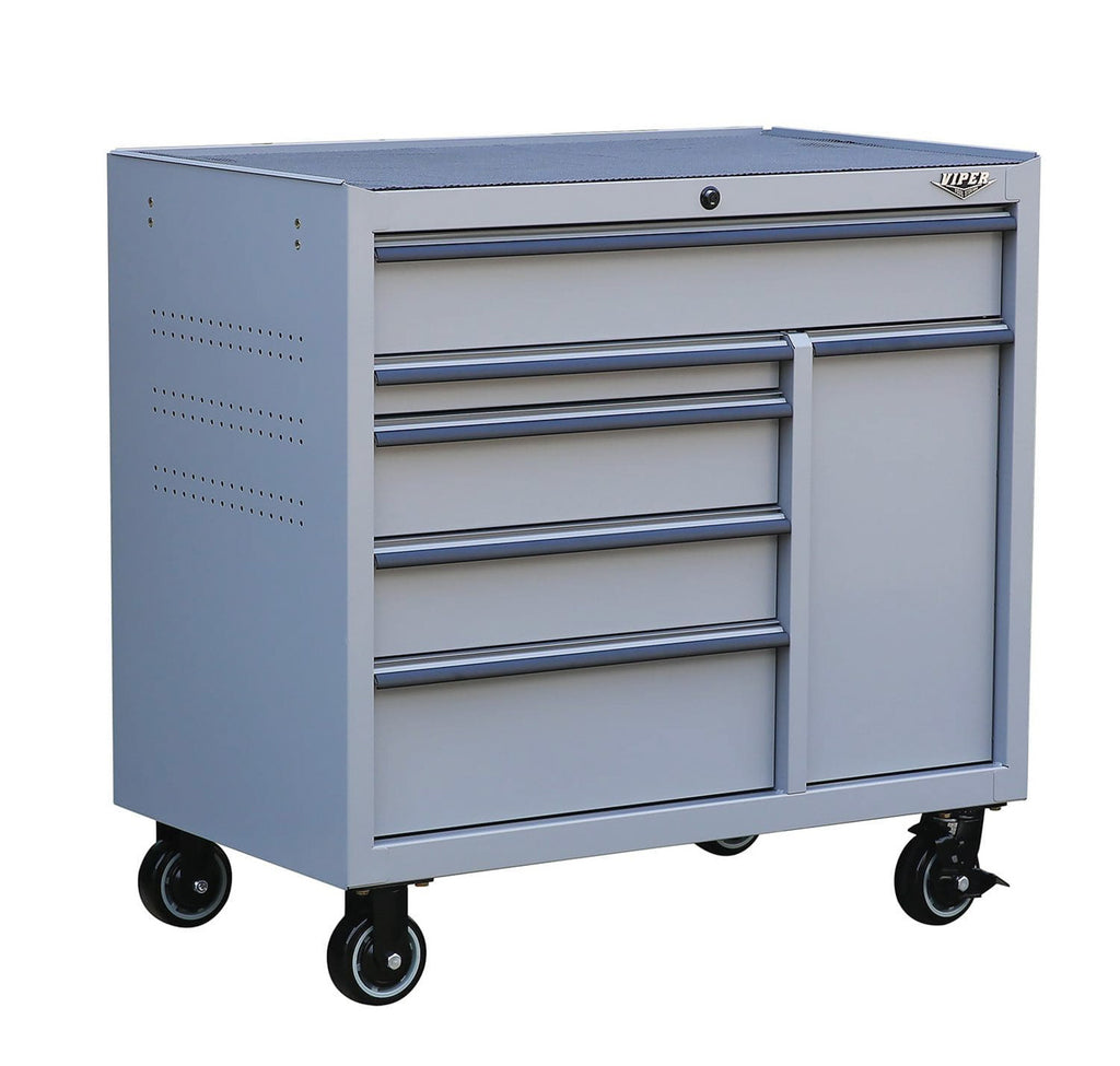 41-Inch 6-Drawer Rolling Cabinet with Power Tool Drawer
