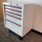 Open Box - 30-Inch 5-Drawer Rolling Cabinet, Red Accents