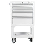 26-Inch 5-Drawer Rolling Cabinet with Bulk Storage