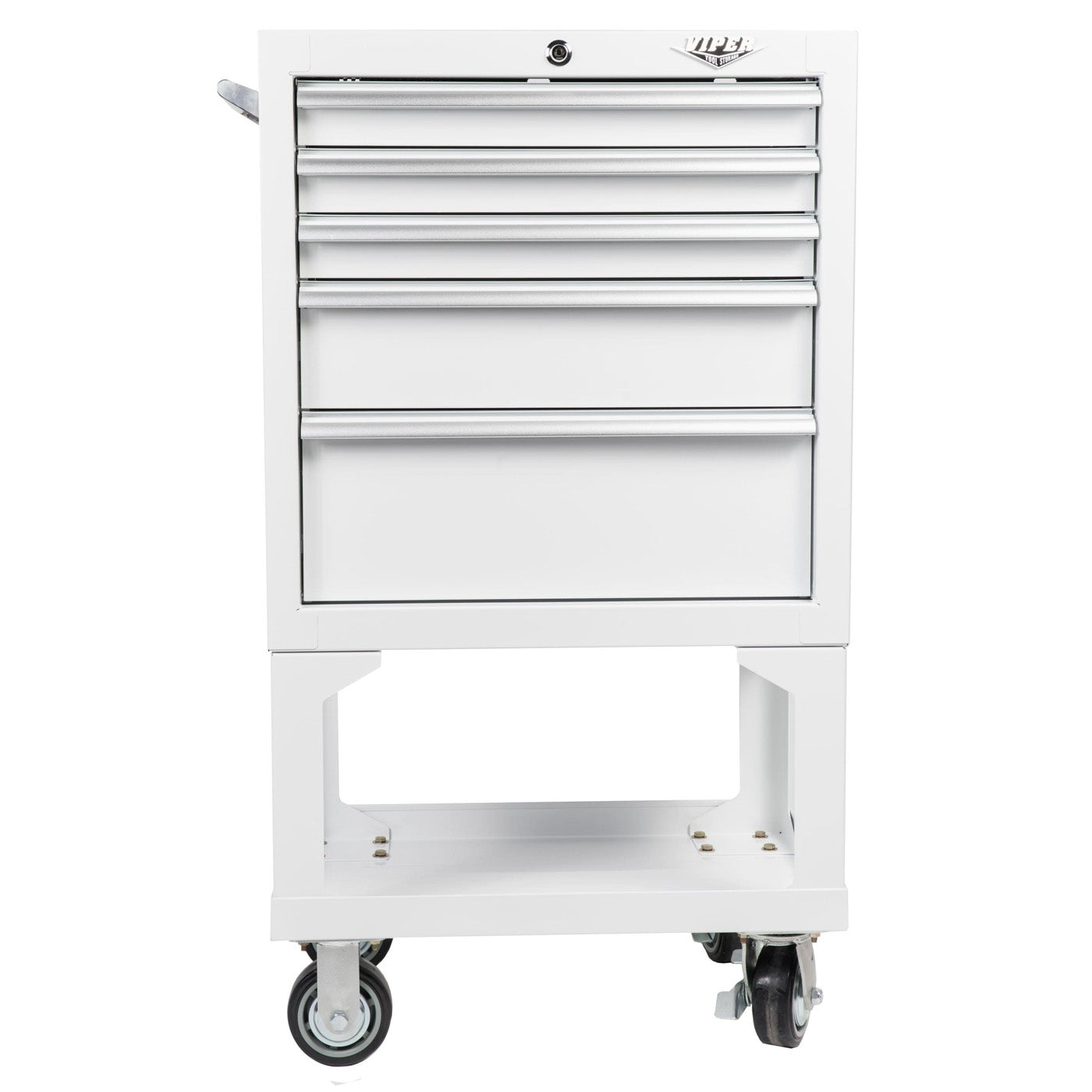 26-Inch 5-Drawer Rolling Cabinet with Bulk Storage