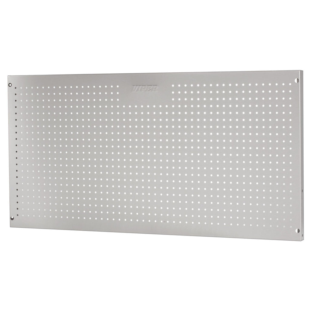 Front view of Viper Tool Storage 48 x 24-inch stainless steel pegboard panel