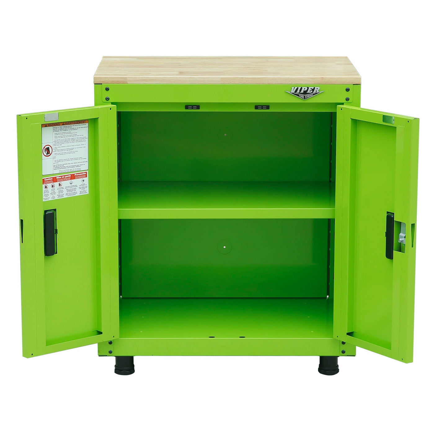 28-Inch 2-Door Steel Base Cabinet with Butcher Block Top | Viper