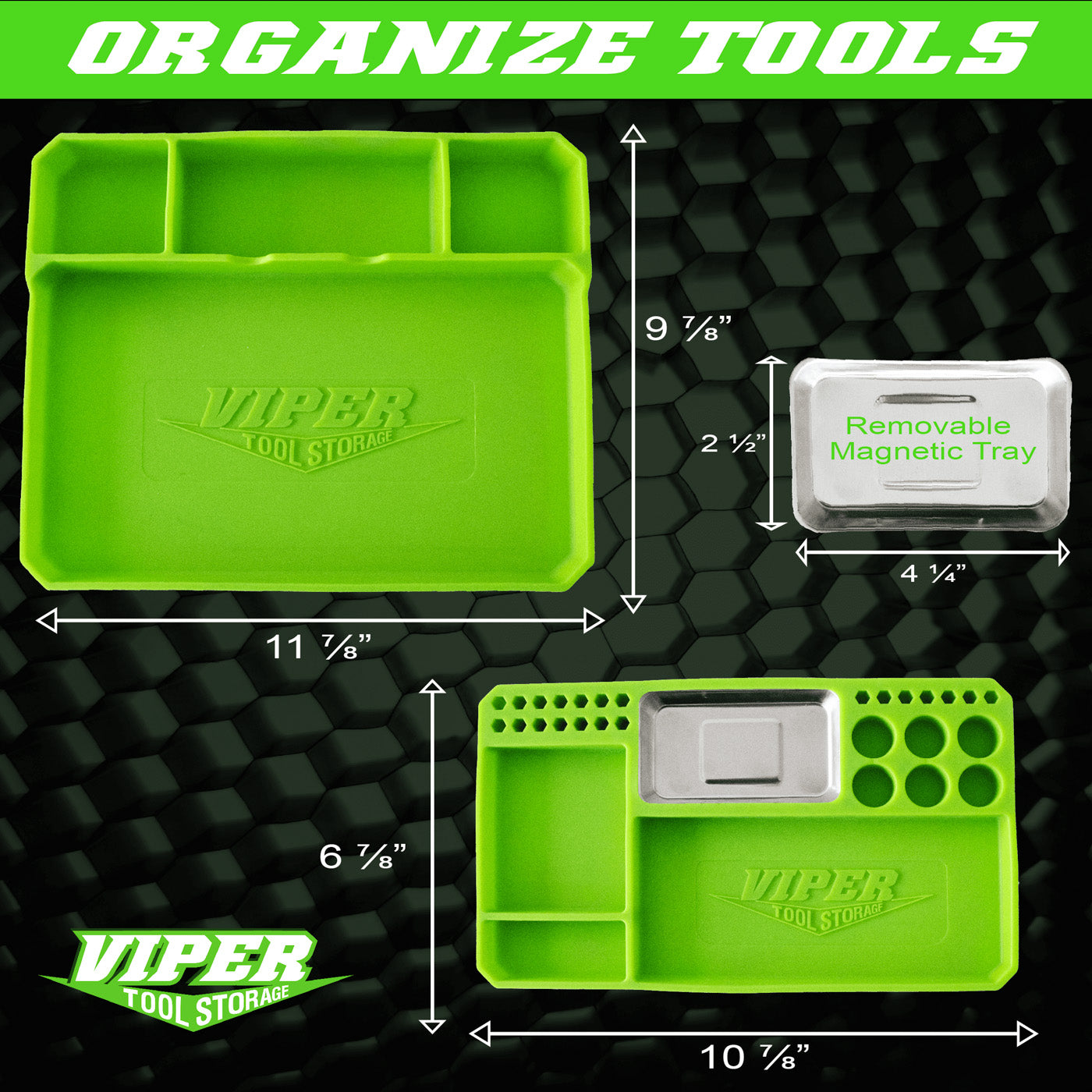 2-Piece Flexible Silicone Tool & Parts Tray, with Magnet | Viper
