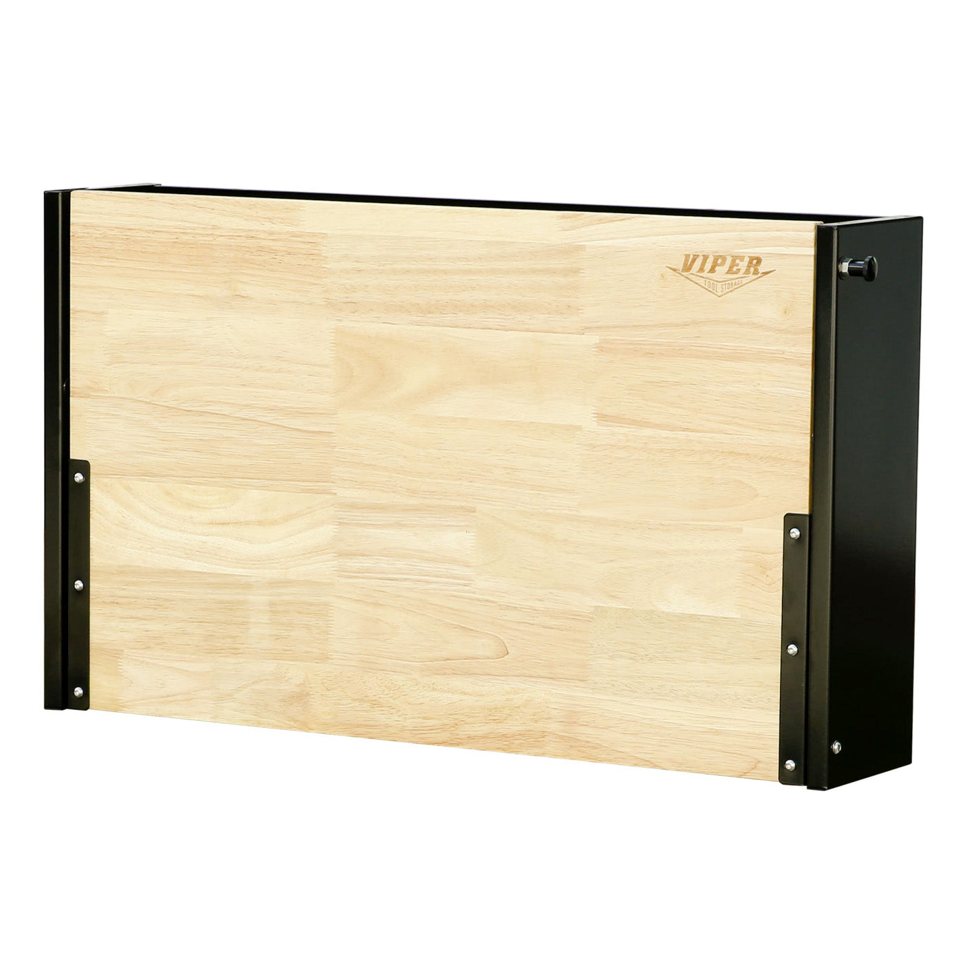 32-Inch Folding Wall-Mounted Steel Worktable w/ Butcher Block