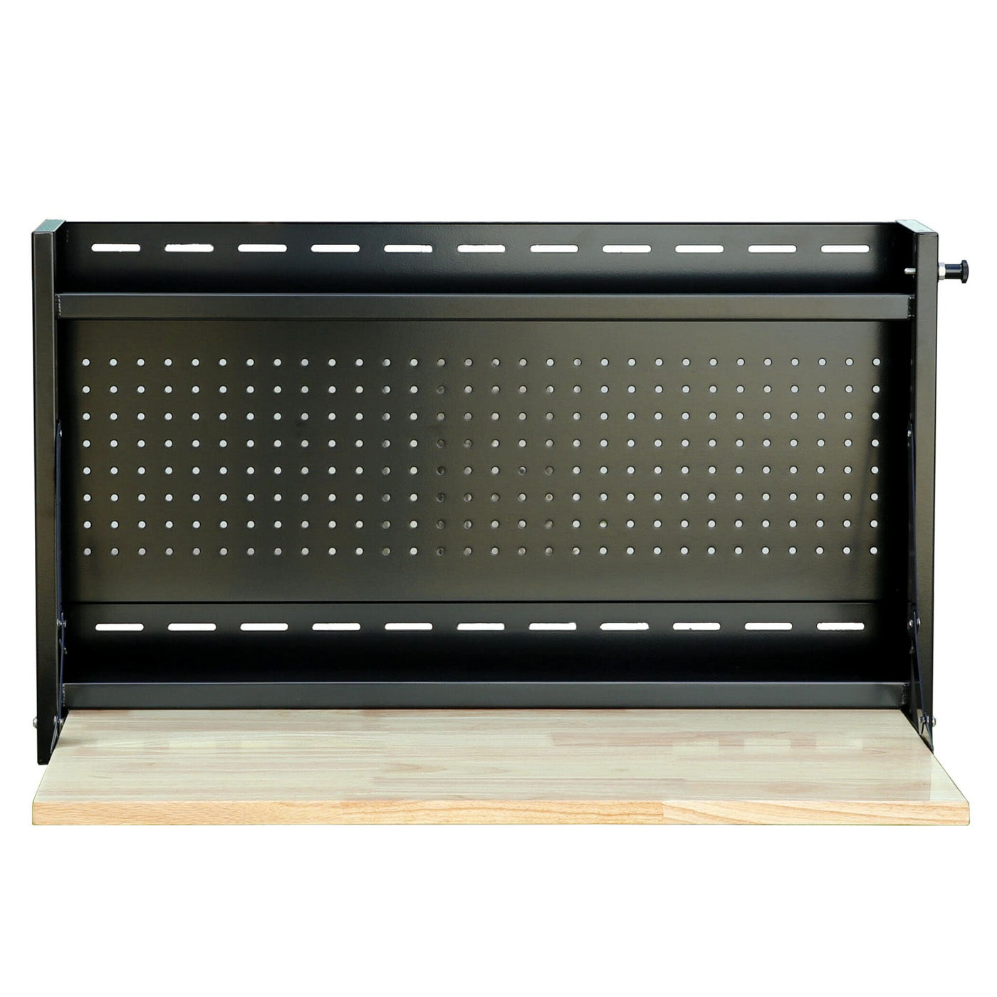 32-Inch Folding Wall-Mounted Steel Worktable w/ Butcher Block