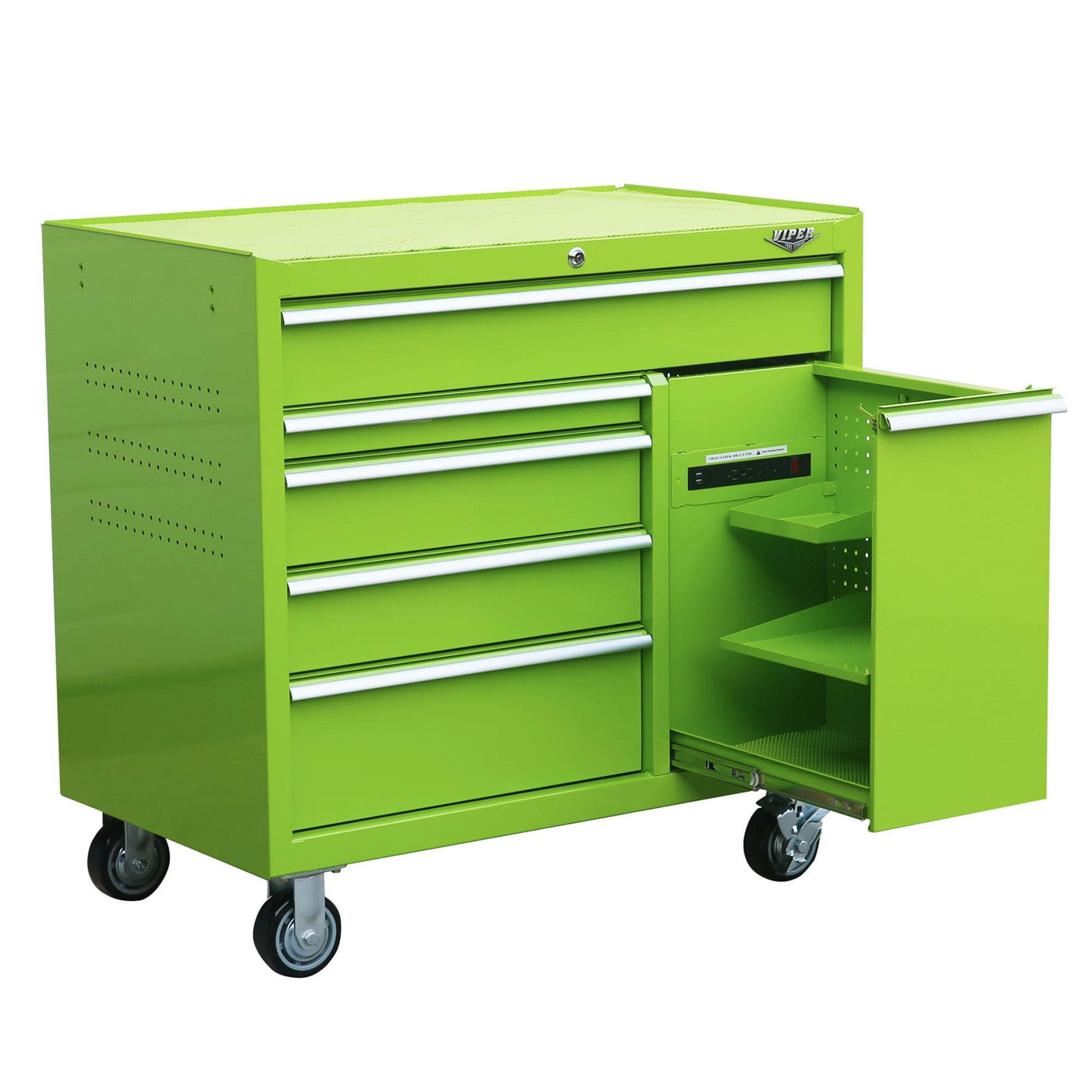 41-Inch 6-Drawer Rolling Cabinet with Power Tool Drawer