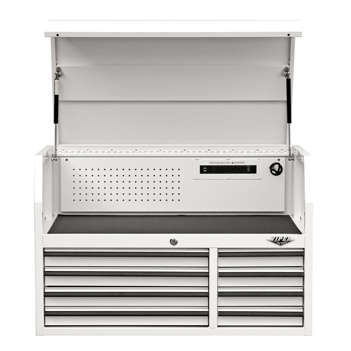 41-Inch 8-Drawer Steel Top Chest with Power Strip | Viper Tool Storage