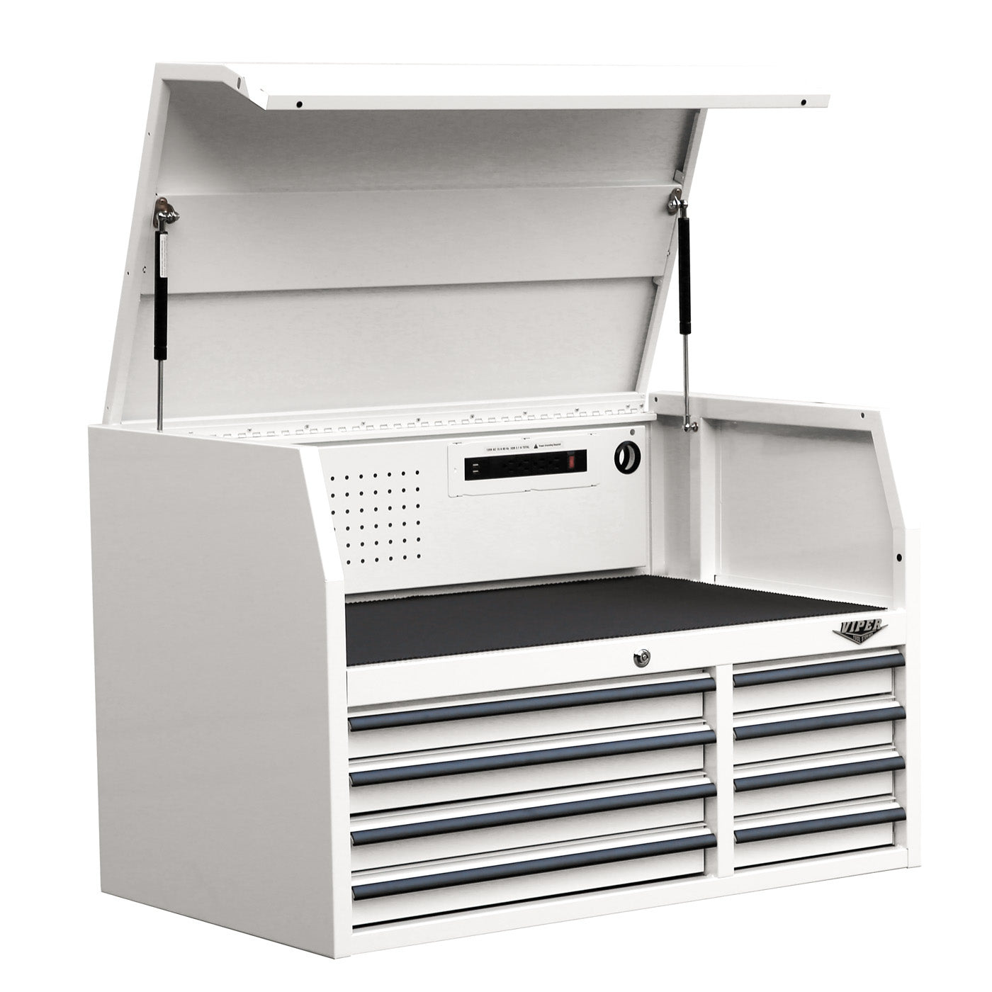 41-Inch 8-Drawer Steel Top Chest with Power Strip | Viper Tool Storage