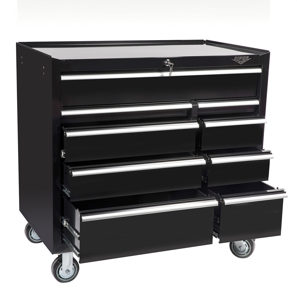 41-Inch 9-Drawer Rolling Cabinet