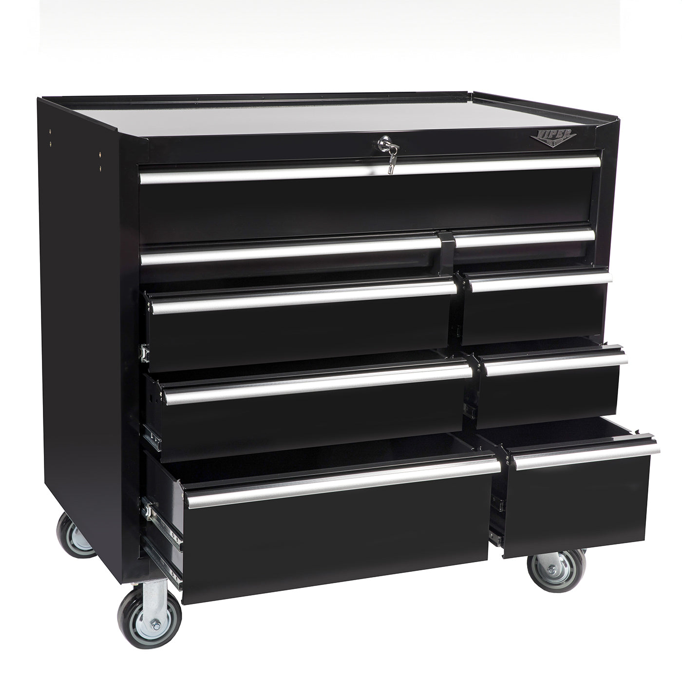 41-Inch 9-Drawer Rolling Cabinet
