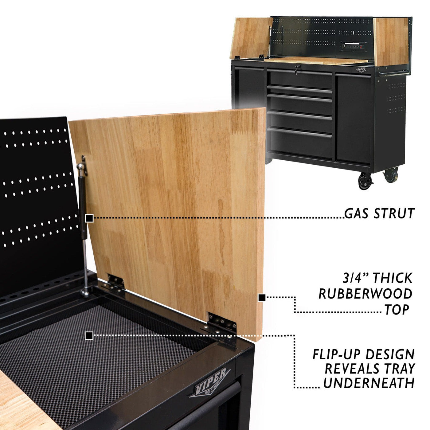 60-Inch 7-Drawer Rolling Workstation | Viper Tool Storage