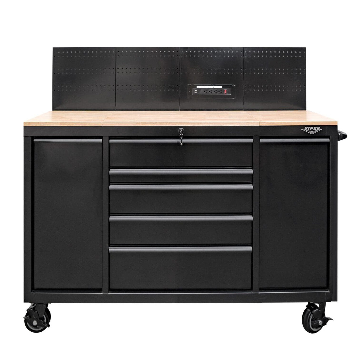 60-Inch 7-Drawer Steel Workstation w/ Power Strip | Viper Tool Storage