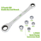 7-in-1 Ratcheting Wrench Set, Metric