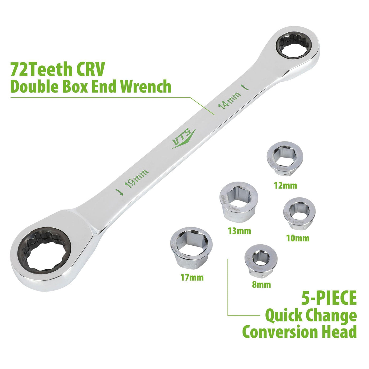 7-in-1 Ratcheting Wrench Set, Metric