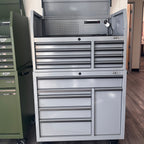 Open Box - 41-Inch 14-Drawer Rolling Cabinet Bundle with Power Drawer Sonic Gray