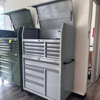 Open Box - 41-Inch 14-Drawer Rolling Cabinet Bundle with Power Drawer Sonic Gray