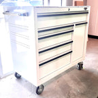 Open Box - 41-Inch 6-Drawer Rolling Cabinet with Power Drawer, White