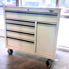 Open Box - 41-Inch 6-Drawer Rolling Cabinet with Power Drawer, White