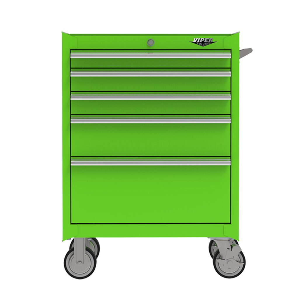 Rodac BTD-420061DS Green and black 6 drawer tool cabinet with casters 42 x  18 x 35